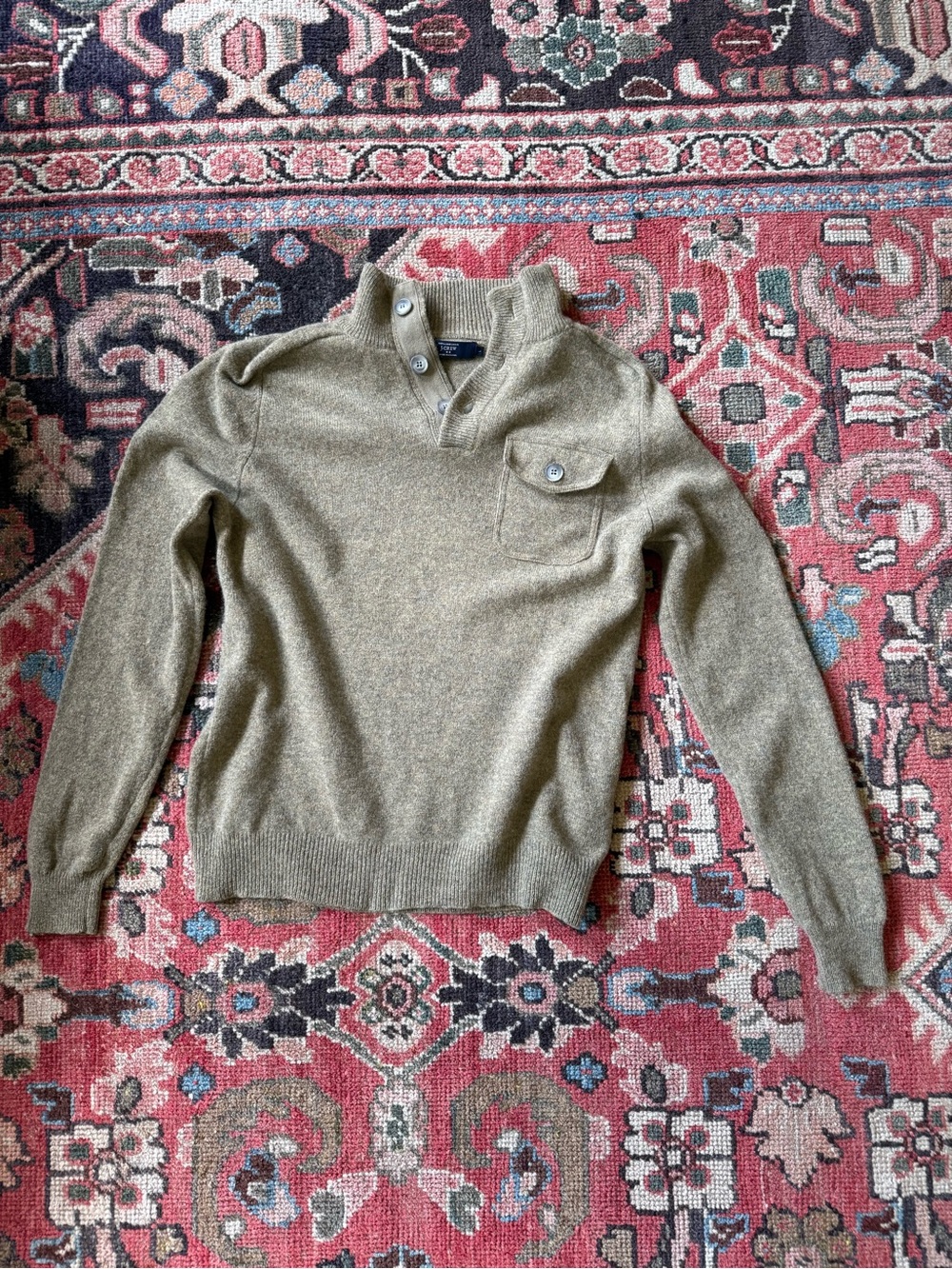 J. Crew Olive Green Lambswool Sweater